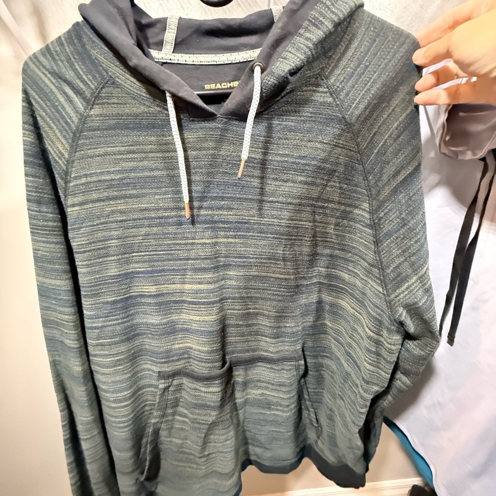 Beachbody Gray Striped Hoodie